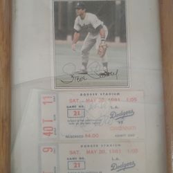 Steve Garvey Autograph Card And Tickets