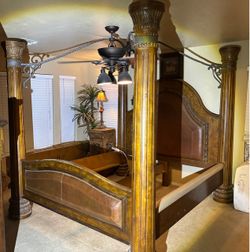 Four Poster King Bed Frame with Canopy