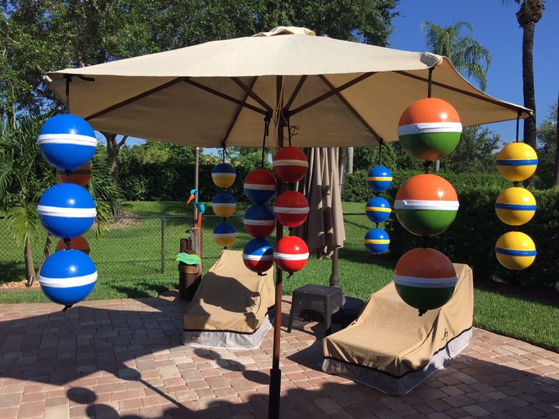 Outdoor patio pool yard key west theme buoys decoration