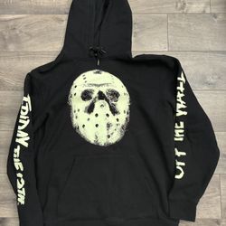 Vans X Friday The 13th Jason Hoodie Medium Glow In The Dark Horror Sweater  OOP