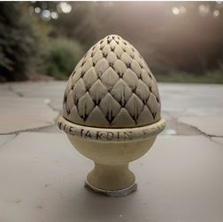 Acorn/pinecone Artichoke Stoneware Finial Trinket Holder /ginger Jar  12” Tall