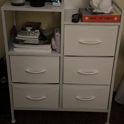 White Drawer/ 2 Tier Shelf Storage 