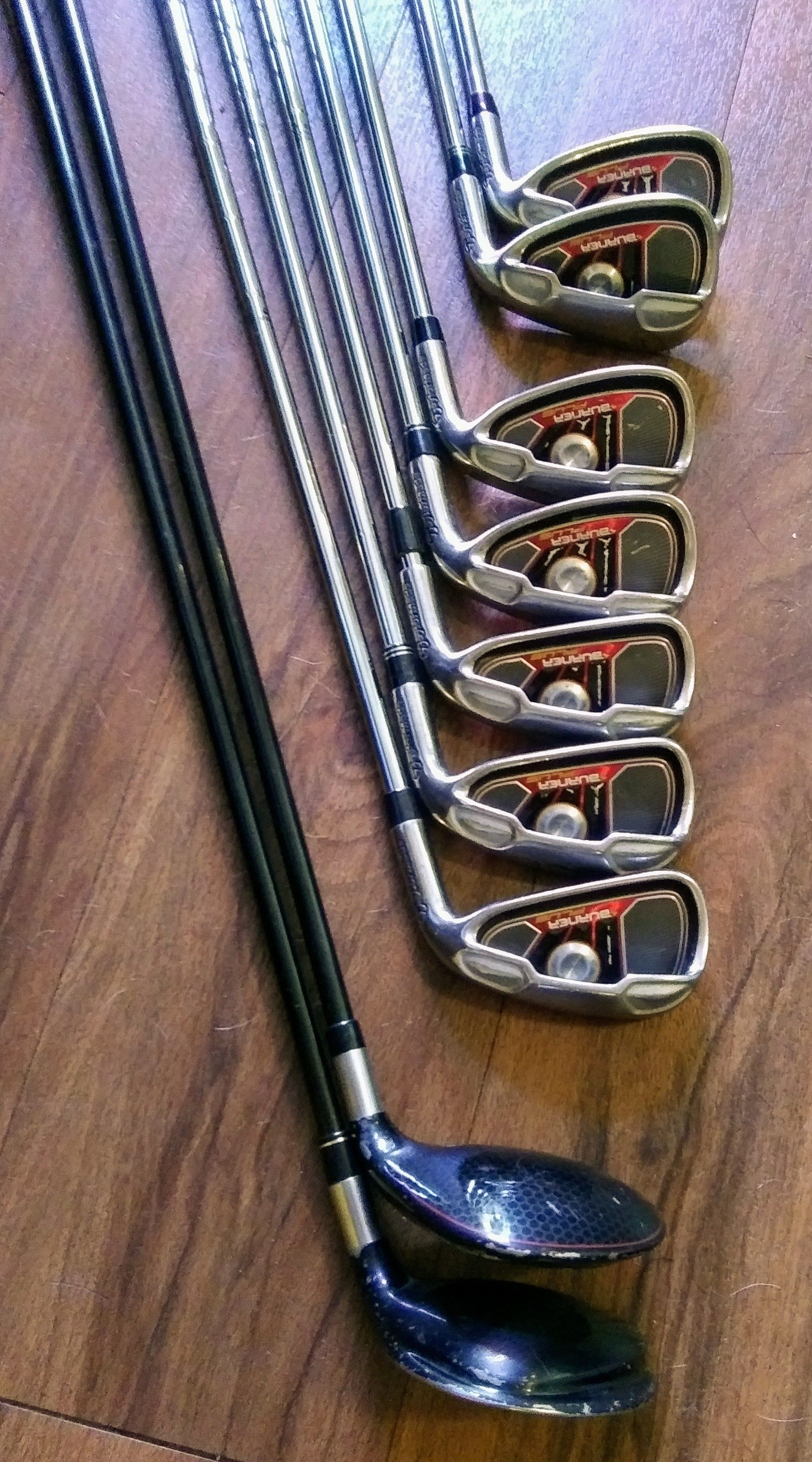 Full Set of Taylormade Burner Plus Irons & 2 Rescue Clubs - Excellent Grips