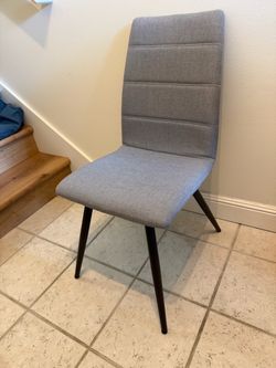 Set of Four Modern Gray Upholstered Dining Chair