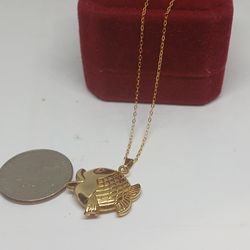 Vtg Stock S925 Goldfish Pdnt Chain S925 18"