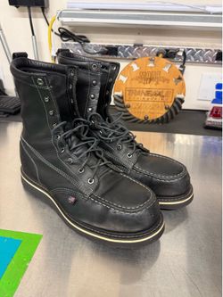 THOROGOOD MEN'S 8" MIDNIGHT SERIES BLACK MOC SAFETY TOE WORK BOOT - 12D