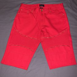 Blue stitch, Shorts, Red, W:40