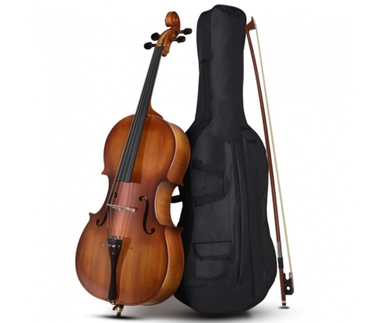 Glarry GC201 4/4 Solid Wood Spruce Panel Cello Matte