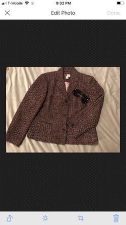 JM Collection Jennifer Moore petite size 8 tweed blazer