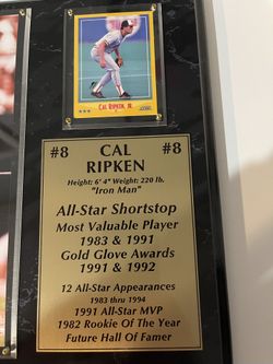 Cal Ripken Autographed Card + Photo+ Bio