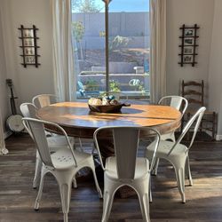 Wood Round Table And Chairs