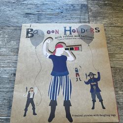 Pirate Birthday Party Balloon Holder With Ribbon 