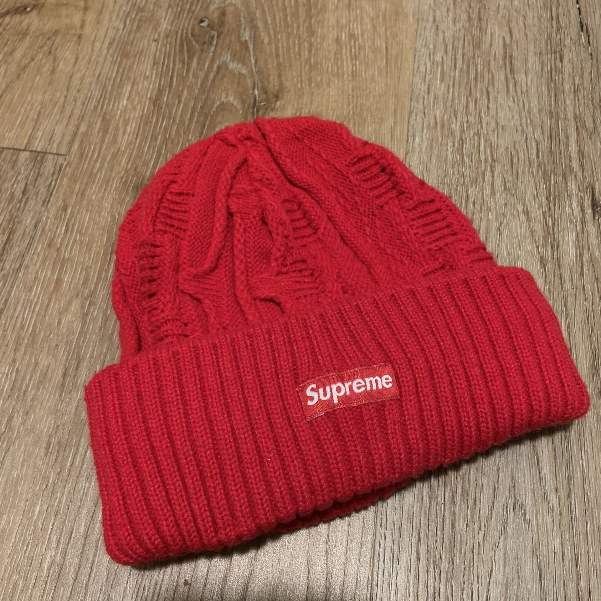 2013 supreme box logo crosby knitted beanie OSFA in red