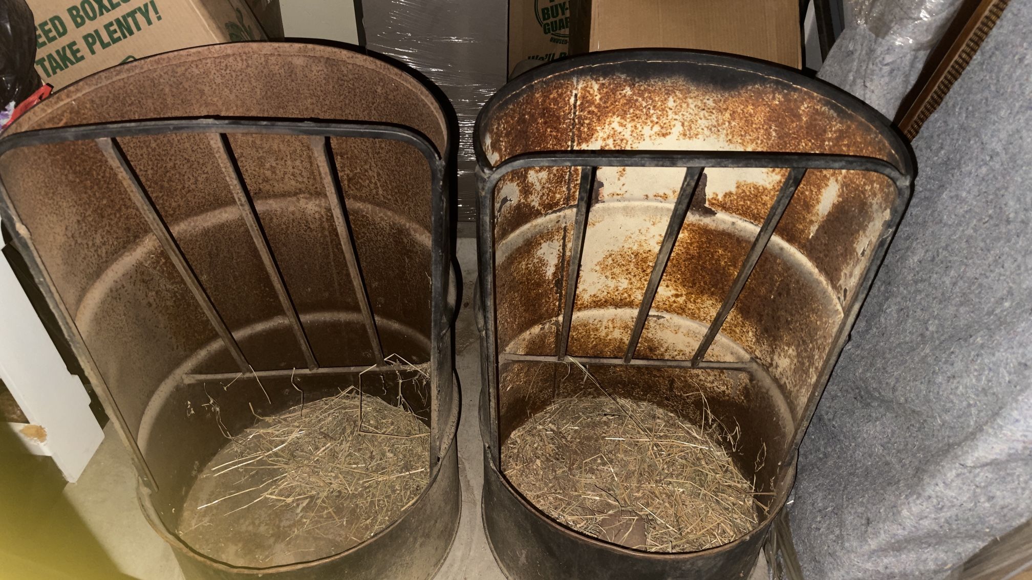 Metal Barrel Horse Feeders