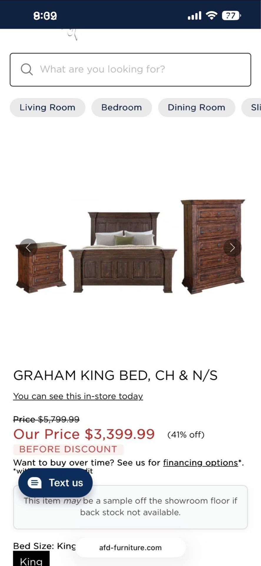 King Size Solid Wood Bedroom Set