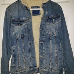 Zara Sherpa Denim Jacket Medium/men