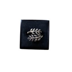 Size 6 Silver Toned Leaf Wrap Ring