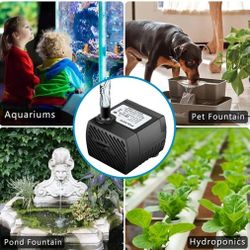 95GPH 5W Mini Submersible Water Pump for Aquarium Fish Tank, Pond, Fountain, Hydroponics