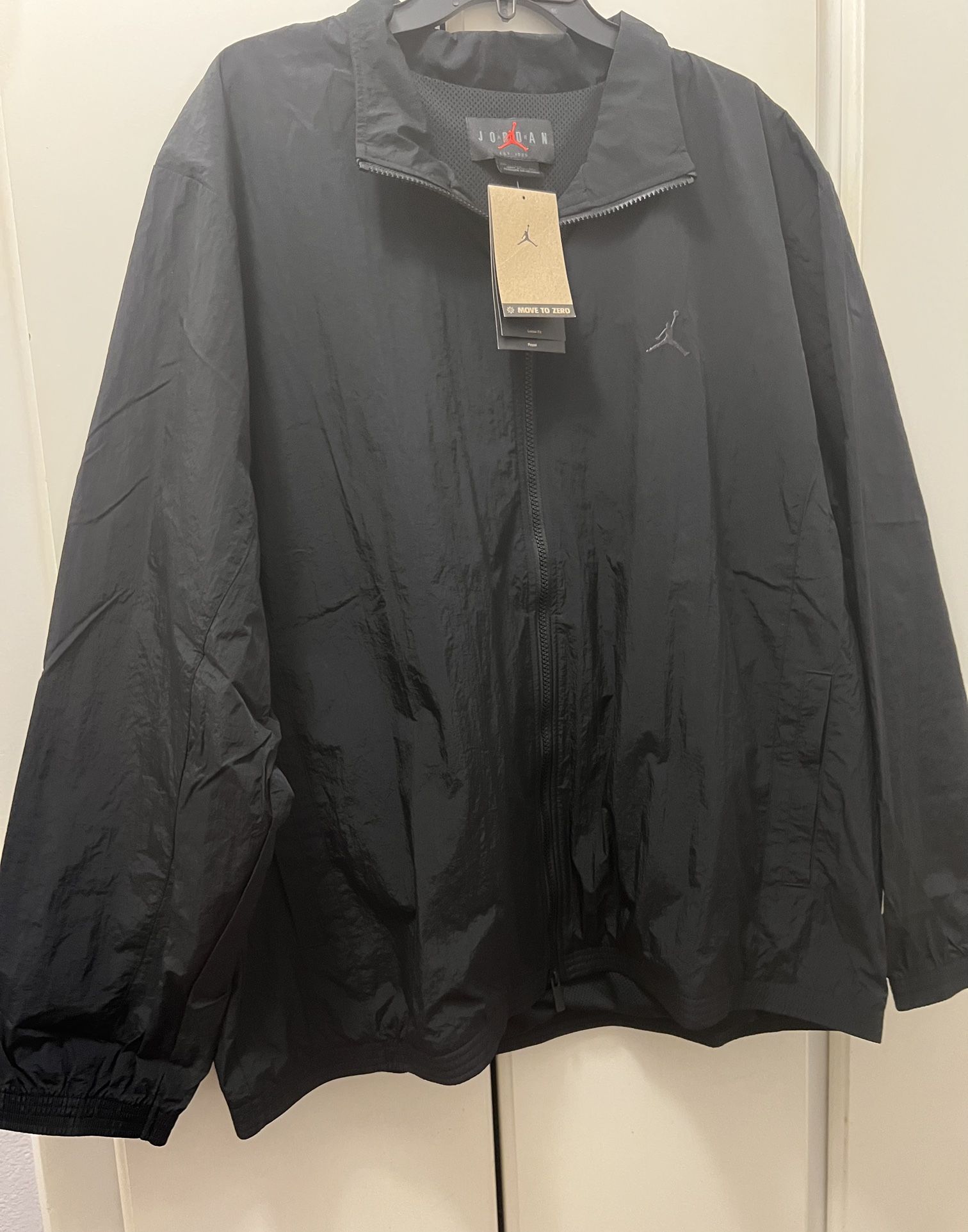 Jordan Woven Wind Jacket 2XL Men’s Black On Black Brand New 
