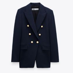 Luxurious Navy Blazer with Gold Buttons