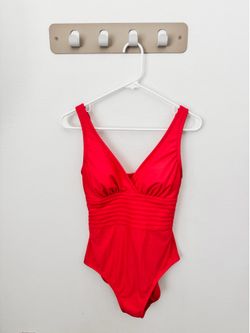 Shade & Shore Women’s Red One-Piece Swimsuit | Size M (8-10) | Like New
