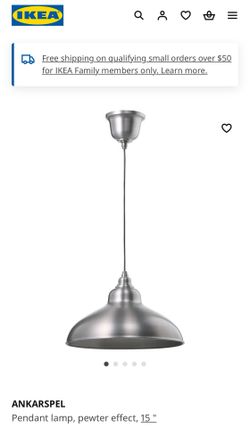 NEW IN BOX! IKEA ANKARSPEL Pendant lamp, pewter, 15 "