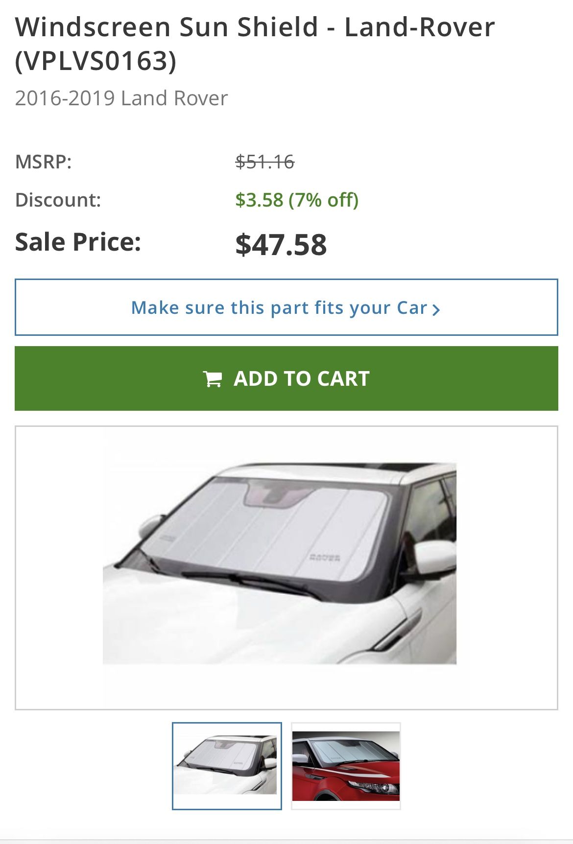 Land Rover Sun Screen Windshield 