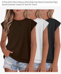 New girl short sleeve shirts set of 3 size 7-8