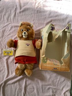 Vintage 1985 Teddy Ruxpin + 3 Books & "Grunge Music" Cassette (Read Desc)