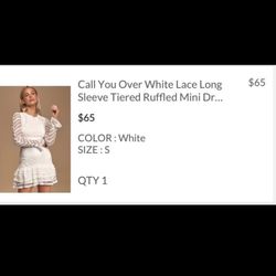 Lulus White Dress Never Worn