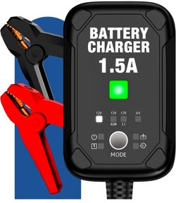 1.5A 6V/12V Car Battery Charger – Automatic Trickle Charger,