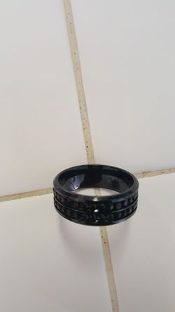 Men's black wedding band size 10
