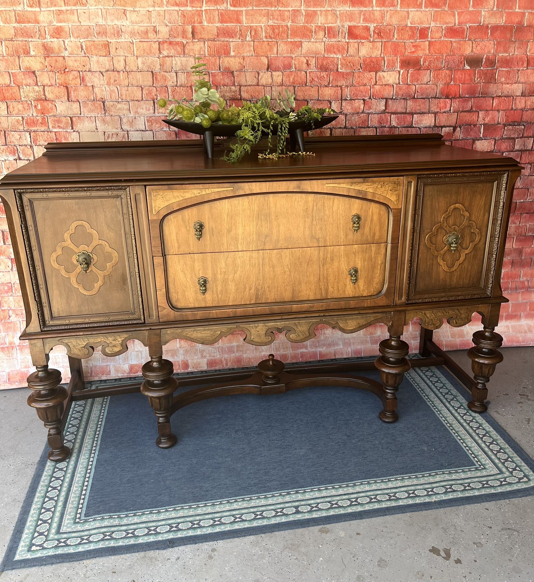 Antique Buffet Credenza Solid Wood Excellent