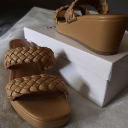 Comfortable! Women’s tan wedges size 8