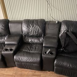 Black Leather Recliners 