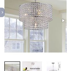 Chrome Double Crystal Chandelier 