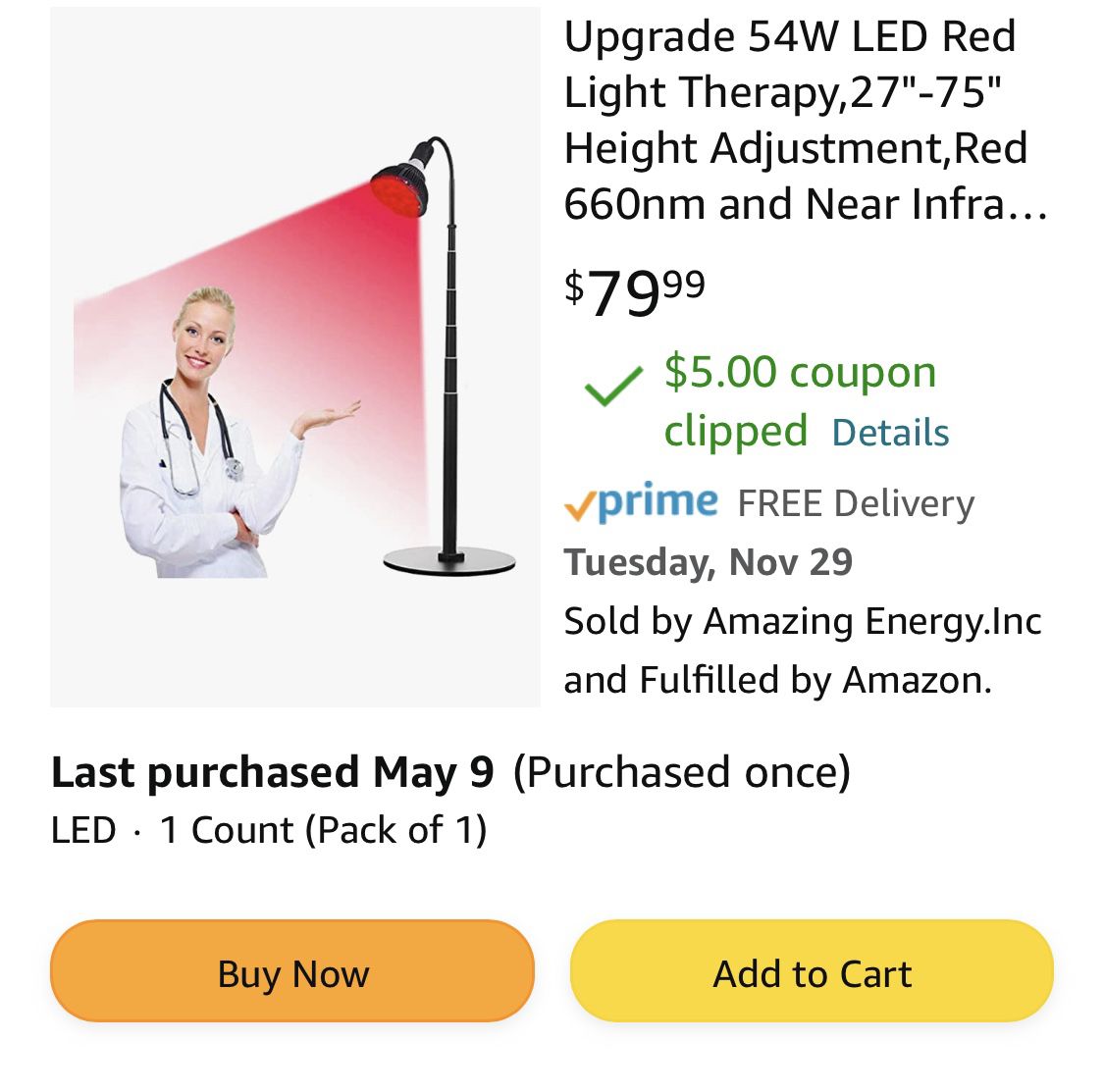 Red Light Therapy Lamp