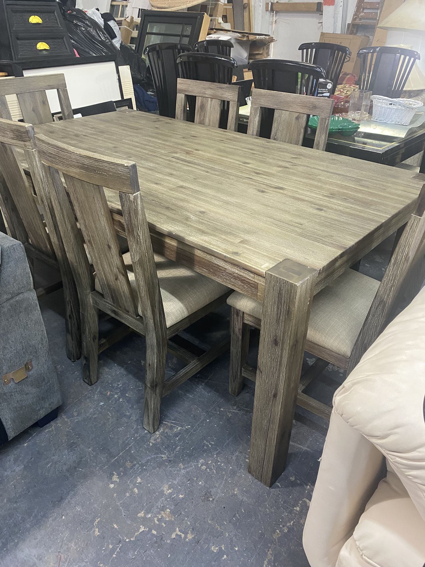 Table And 6 Wood Chairs