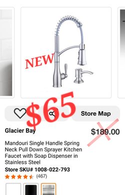 Glacier Bay Mandouri Spring Neck Kitchen Faucet – New