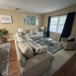 Couch Set And Glass Tables 