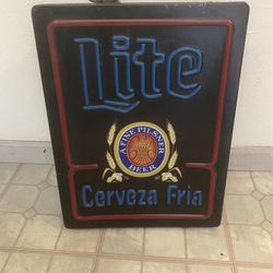 Miller Lite Beer Sign 