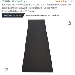 Rubber King All-Purpose Fitness Mats - A Premium Durable Low Odor Exercise Mat with Multipurpose Functionality Indoor/Outdoor (2' x 6', 3mm)