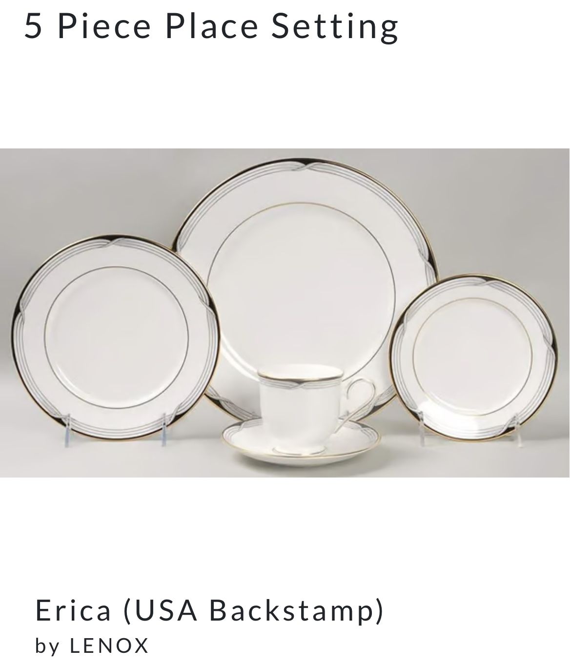 Lenox Erica-NEW-5pc Place Settings(10 Available)
