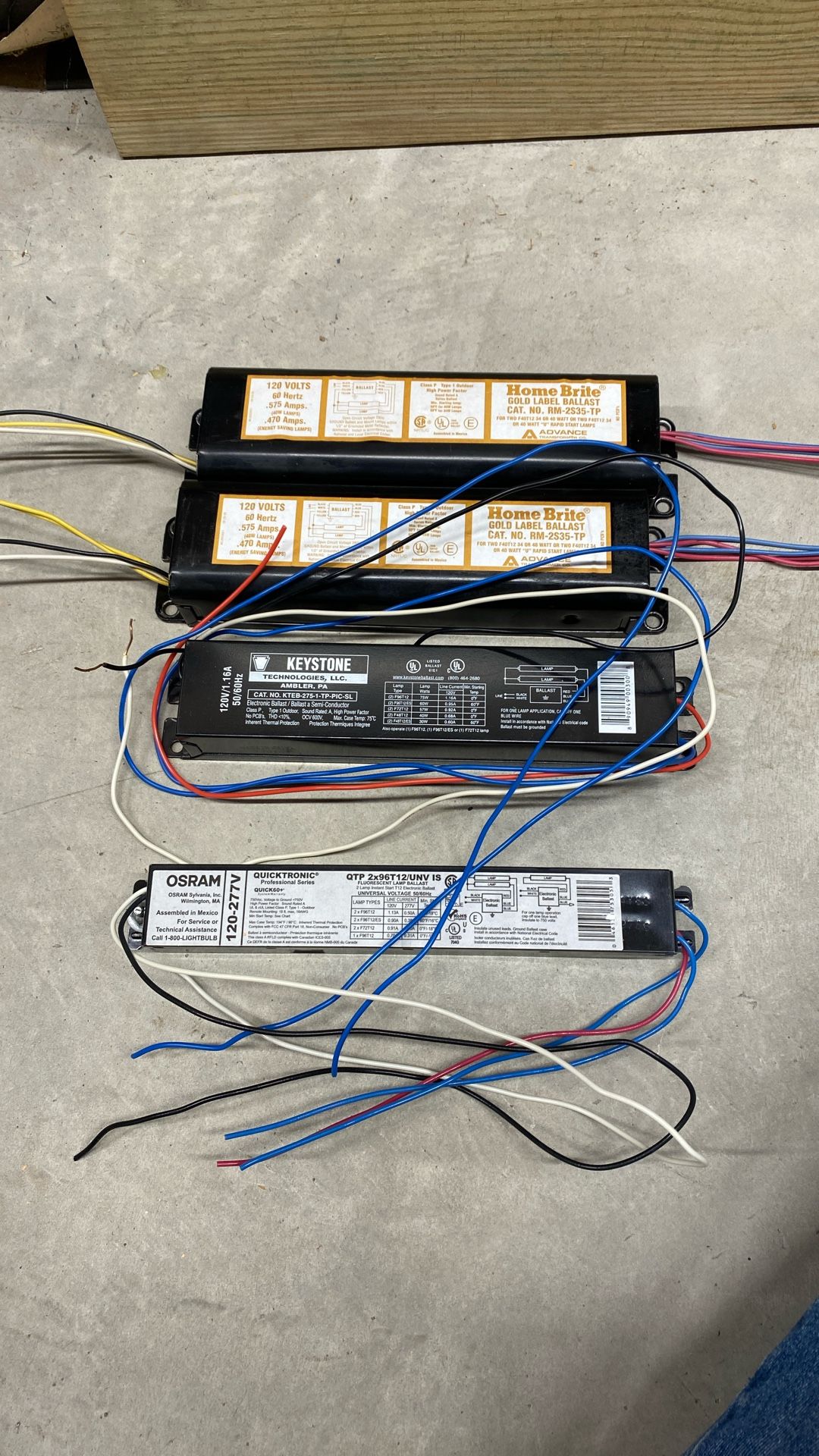Assorted Ballasts , Home Brite, Keystone, Osram