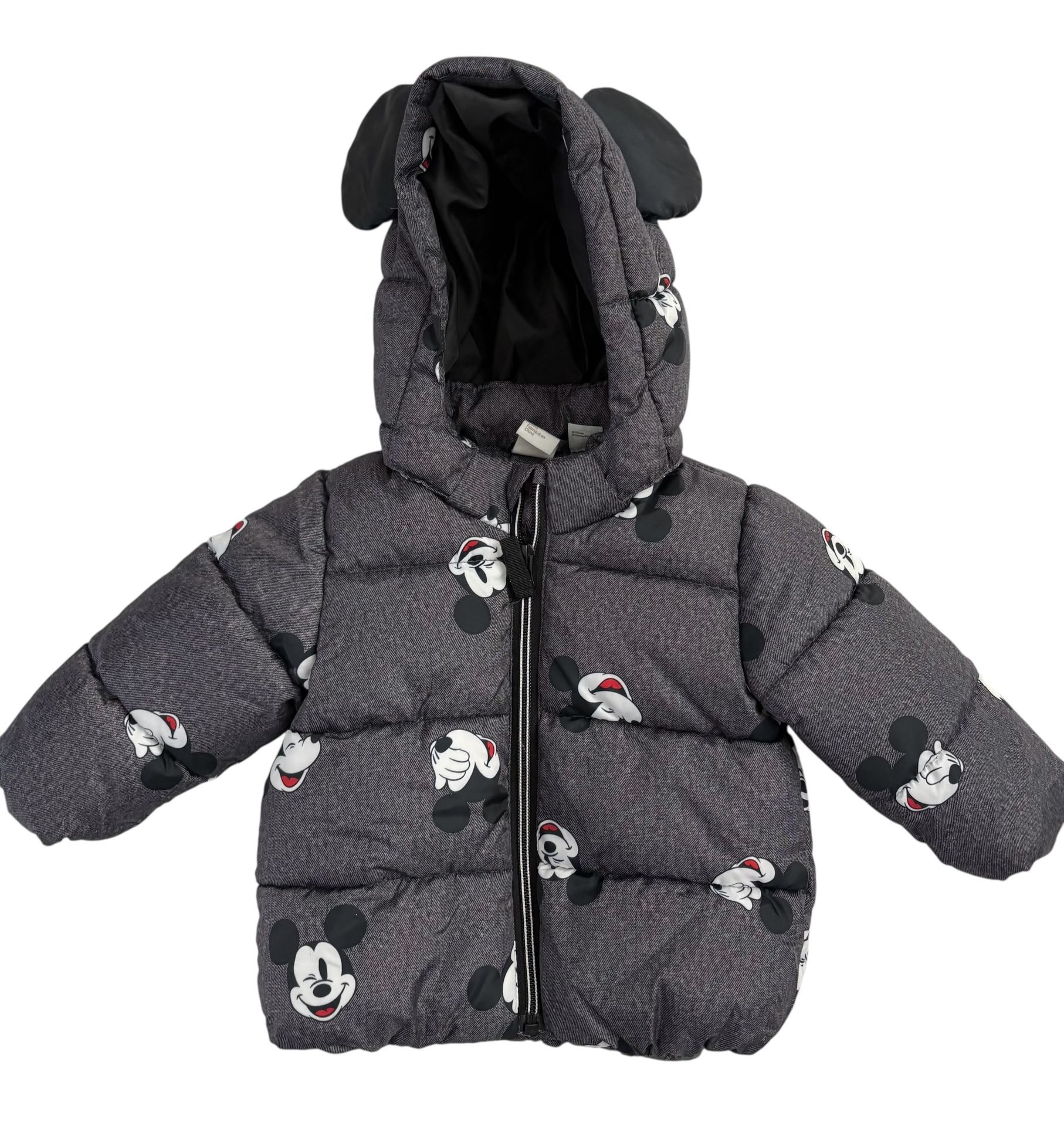 H & M Disney Mickey Mouse Puffer Jacket Infant Size 6 Months