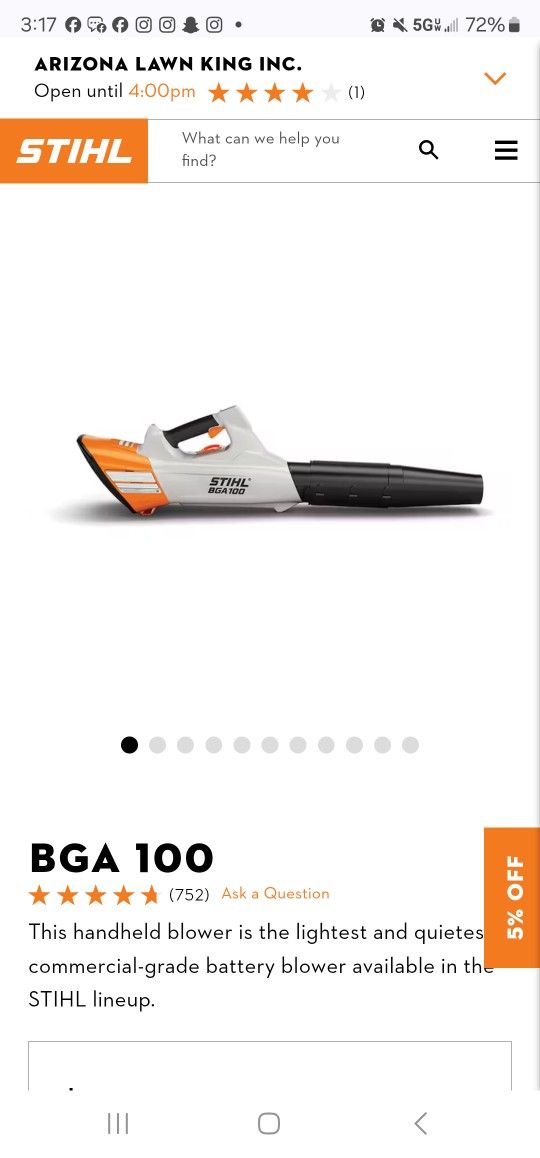 BGA 100 STIHL LEAF BLOWER