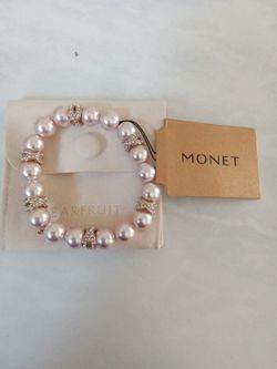 Monet Pink Pear Bracelet NEW