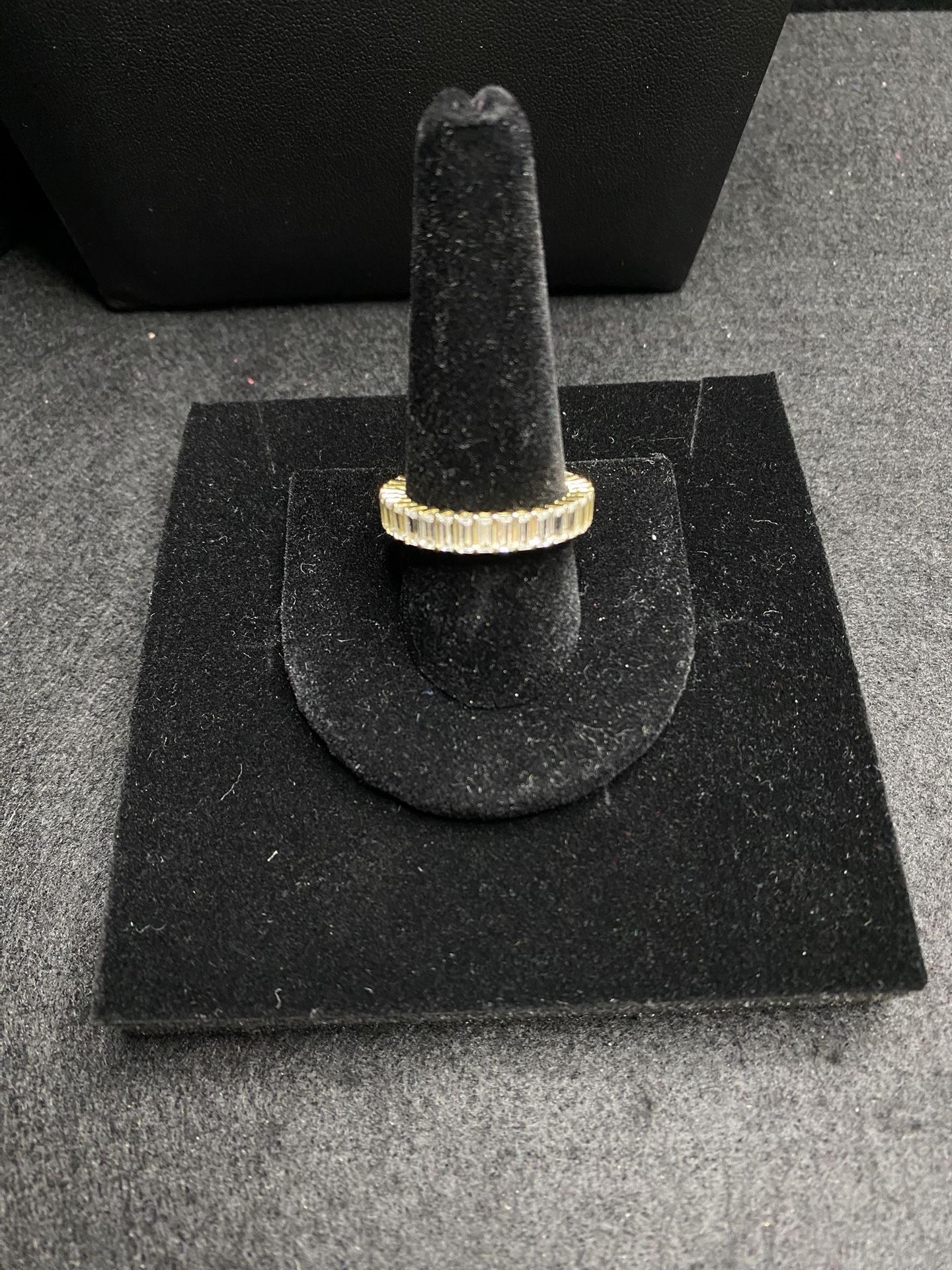 925 Silver (gold Over Silver) cz Eternity Ring Size 10