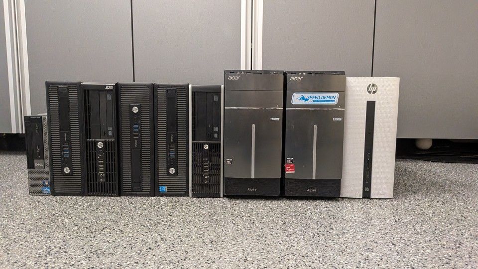 Lot Of 9 Computers! AMD & i5, 16GB & SSD w/ Win 10 Pro