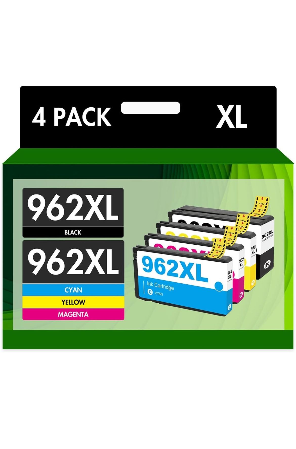 962XL Ink Cartridges Combo Pack: Replacement for HP Ink 962XL Black and 962 Color 962XL/962 OfficeJet Pro 9010 Series 9020 9015 9018 9025 9012 9014 90